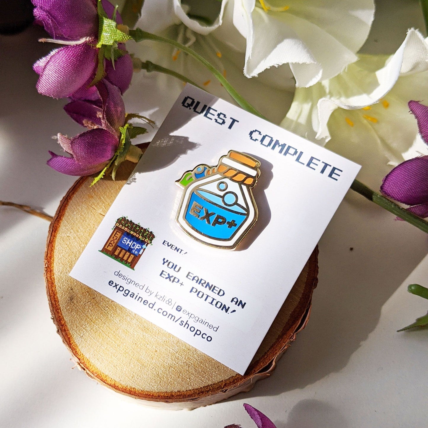 EXP+ Potion Bottle Pin