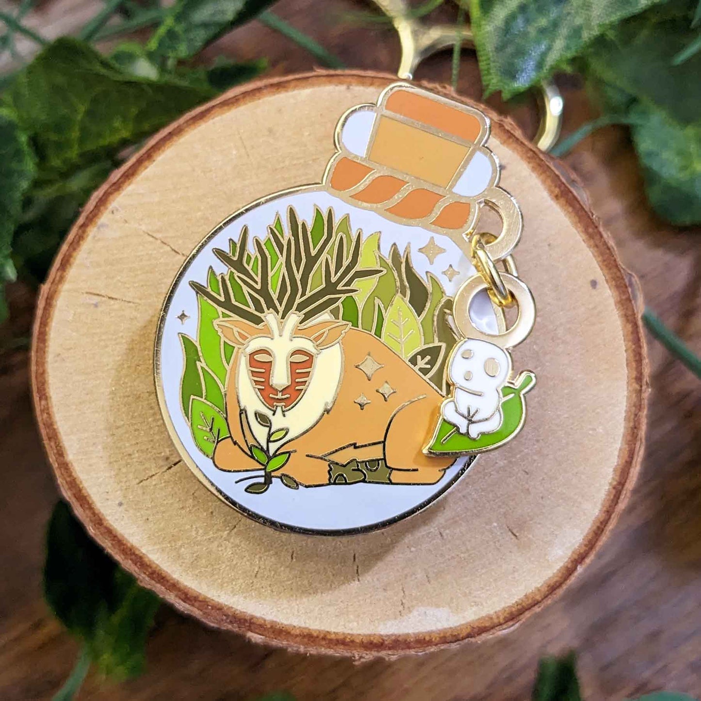 Forest Deer God Bottled Guardian Enamel Pin