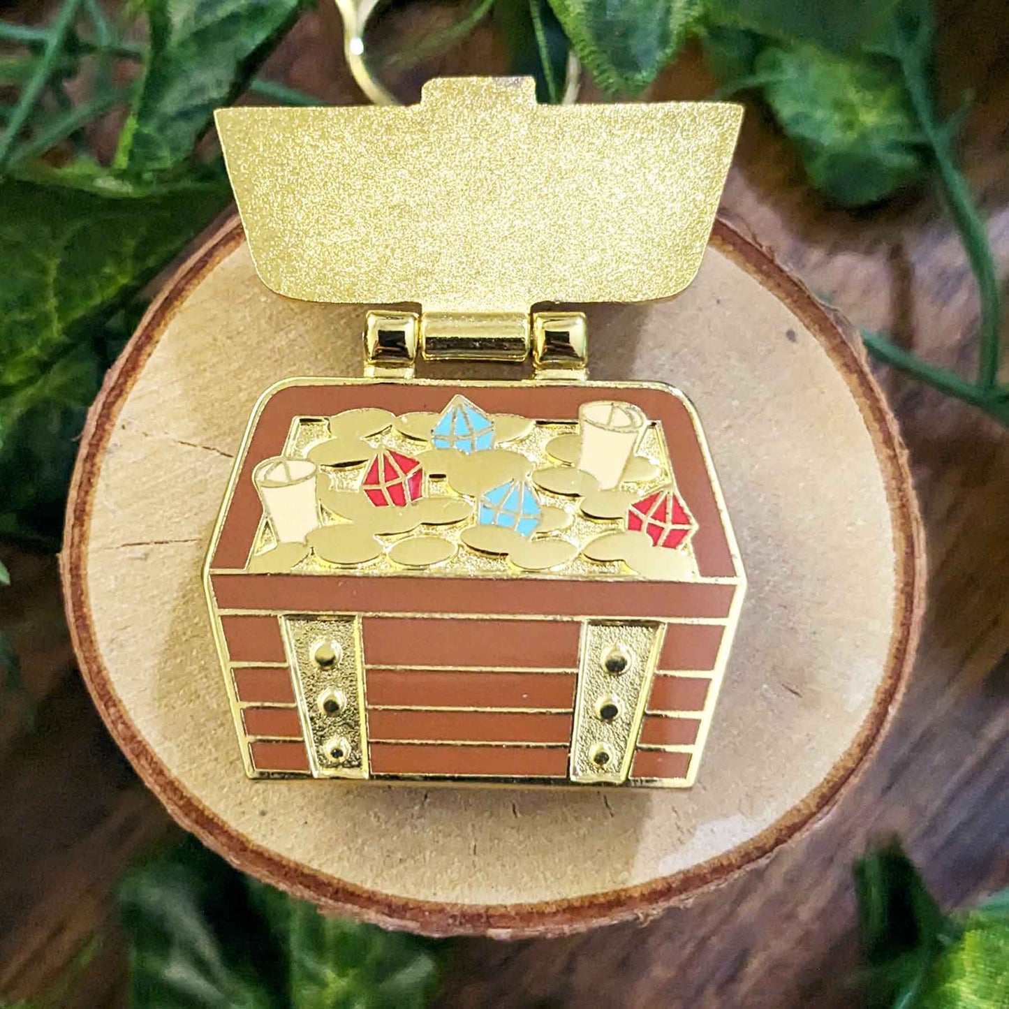 Treasure Chest Open Hinge Enamel Pin