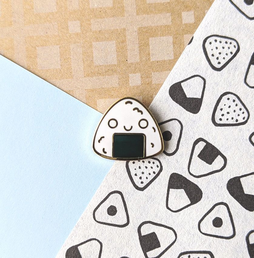 Oni a Cute Onigiri Rice Ball Hard Enamel Pin