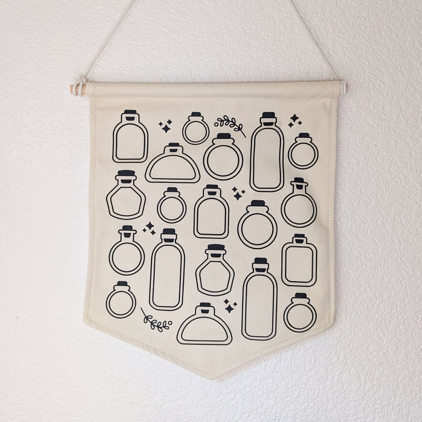 Empty Bottles Canvas Wall Banner for Enamel Pins Collection