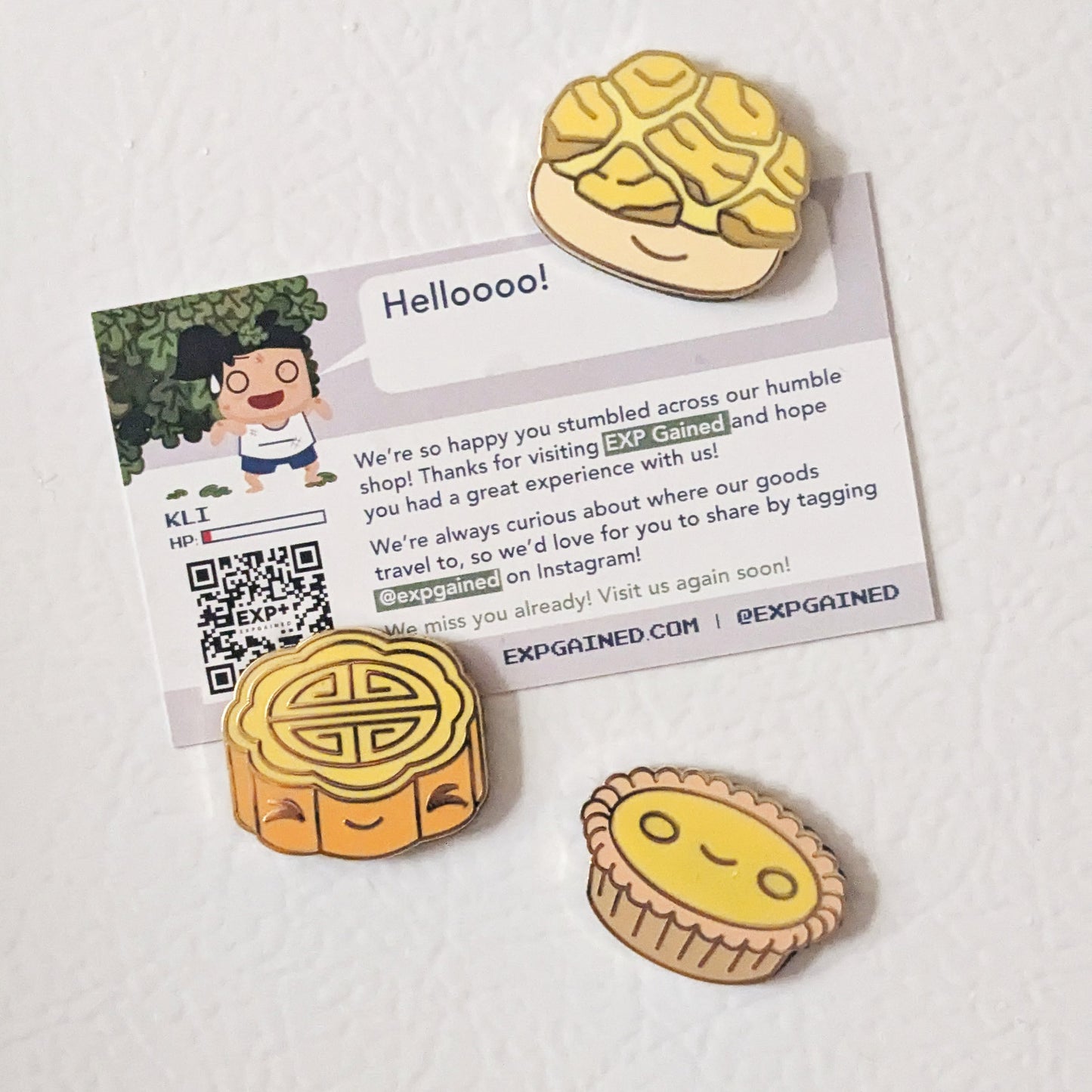 Chinese Dessert Magnets - Egg Tart, Mooncake, and Pineapple Bun