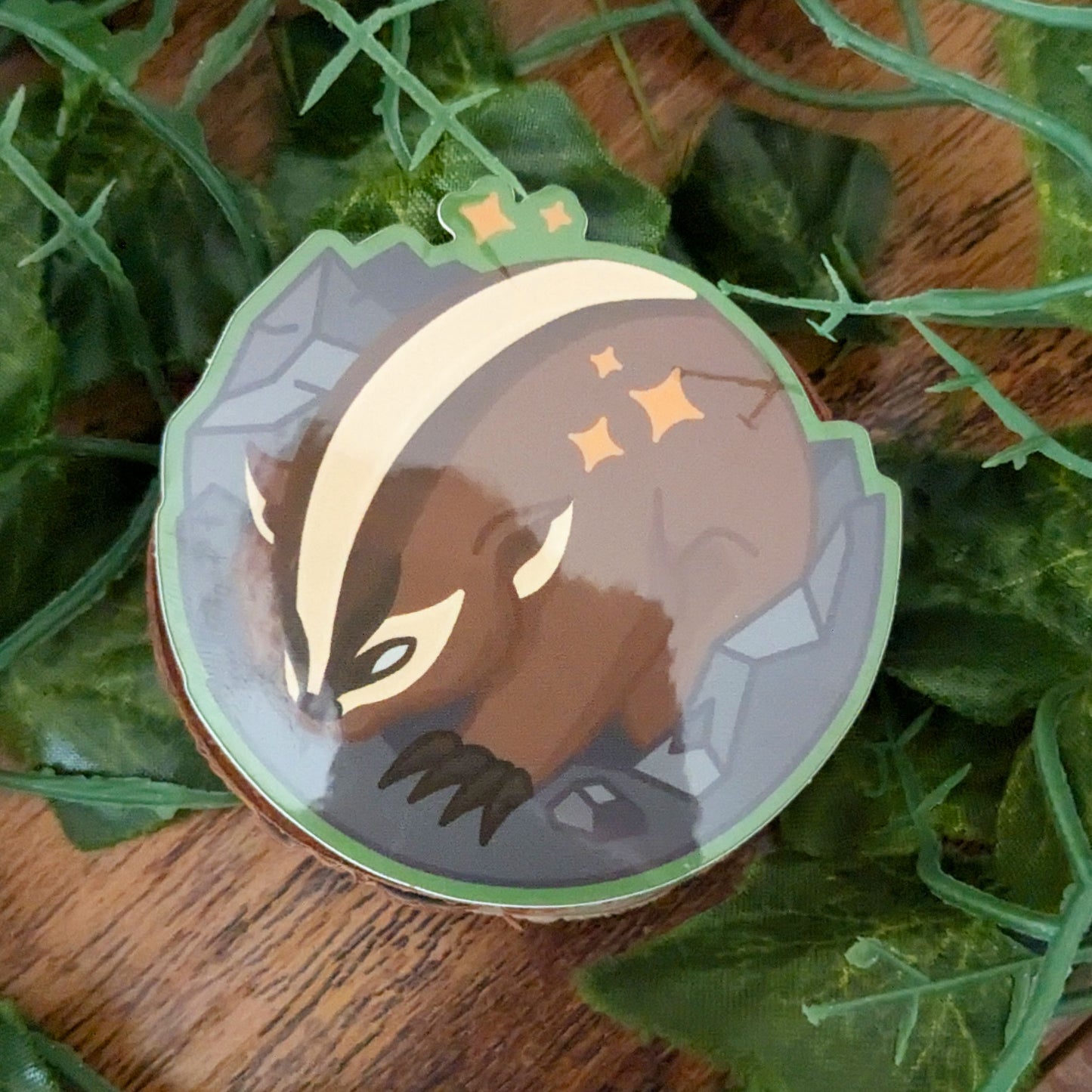 Badgermole Earth Elemental Guardian Glossy Vinyl Sticker