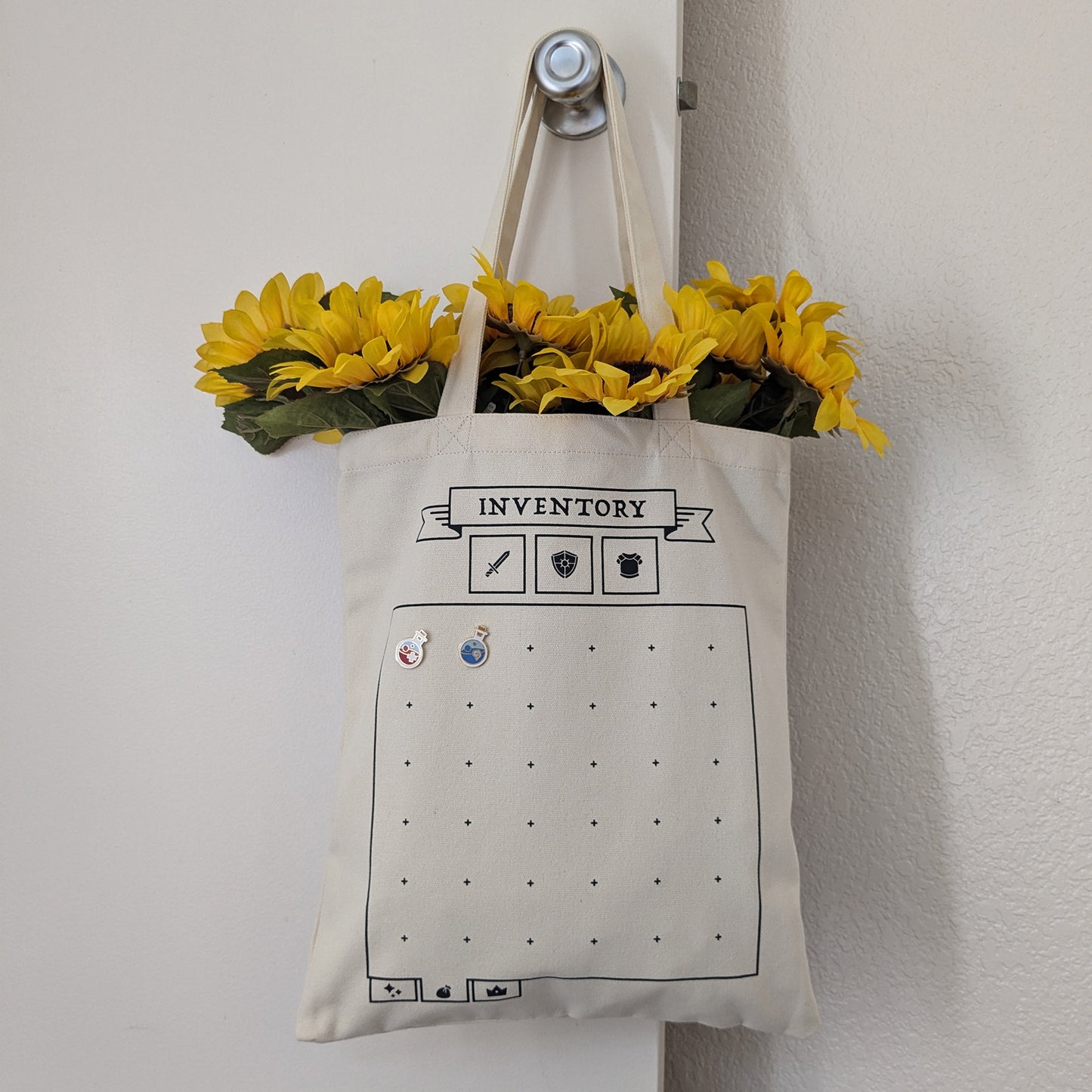 Inventory Pin Collection Display Canvas Tote Bag