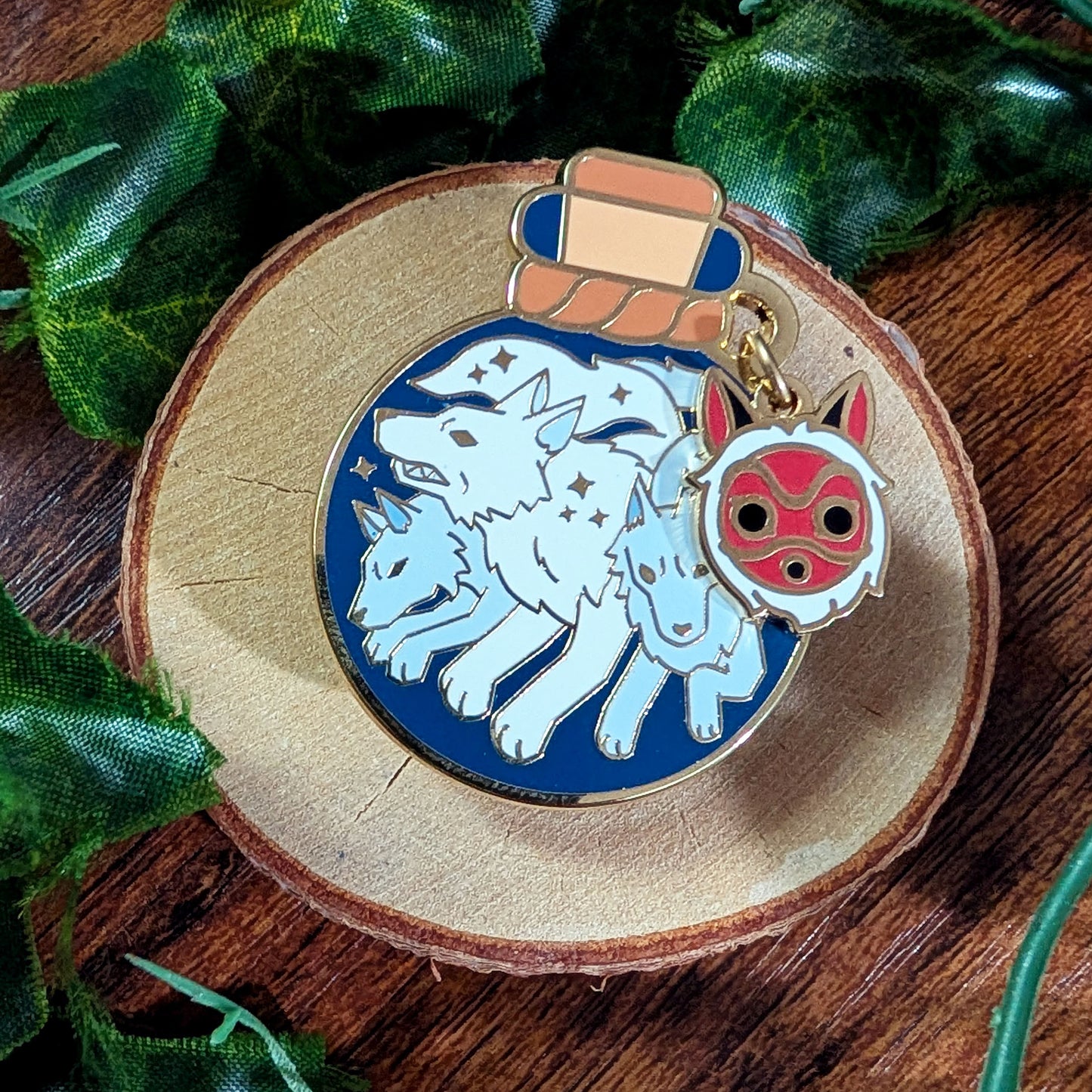 Mother Wolf & Pups Bottled Guardian Enamel Pin