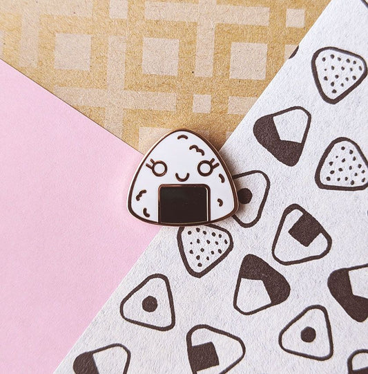 Ani Cute Rose Gold Onigiri Girl Rice Ball Pin