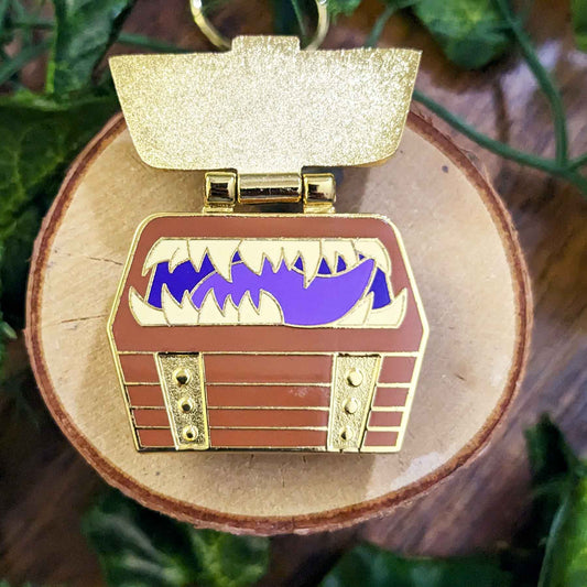 Mimic Monster Chest Open Hinge Enamel Pin