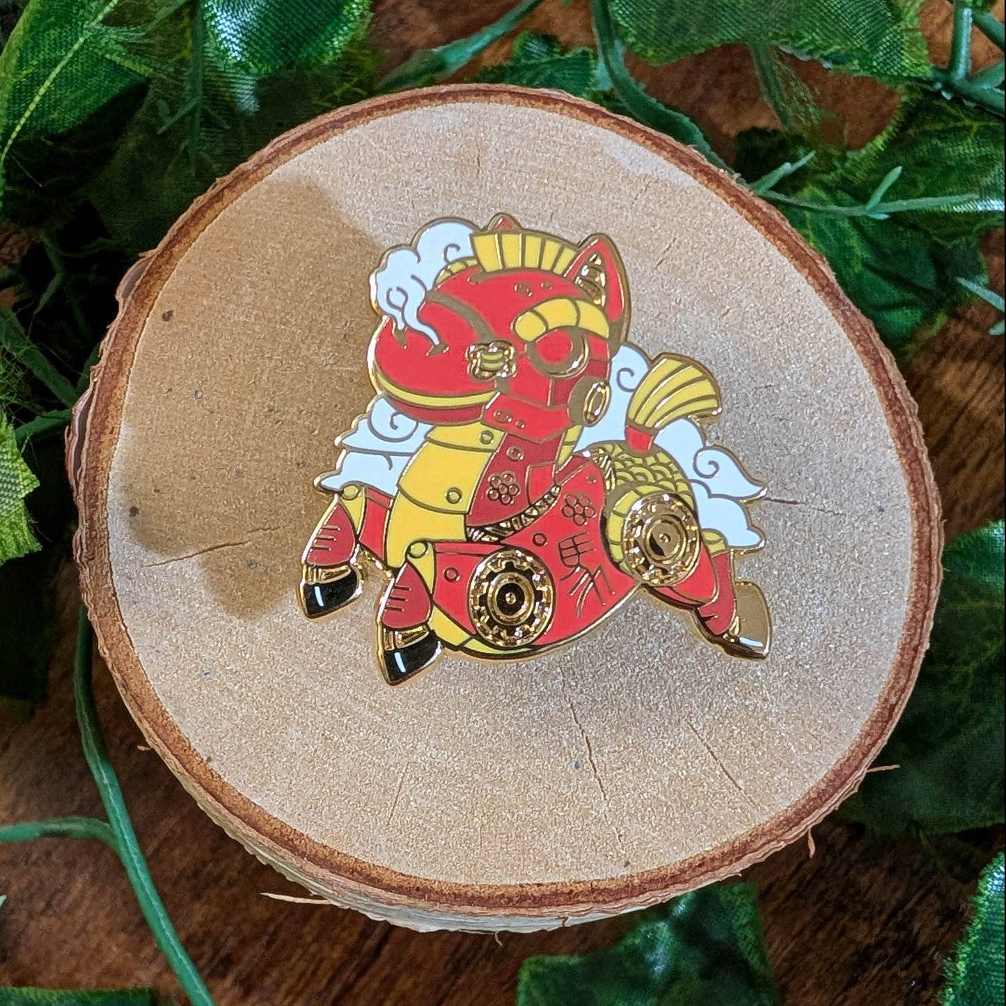 Little Mecha Chinese Horse Enamel Pin