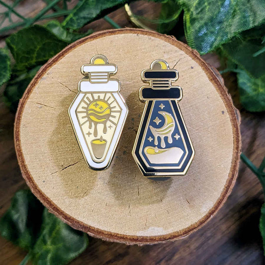 Sun & Moon Blessing Potion Bottle Set Enamel Pin