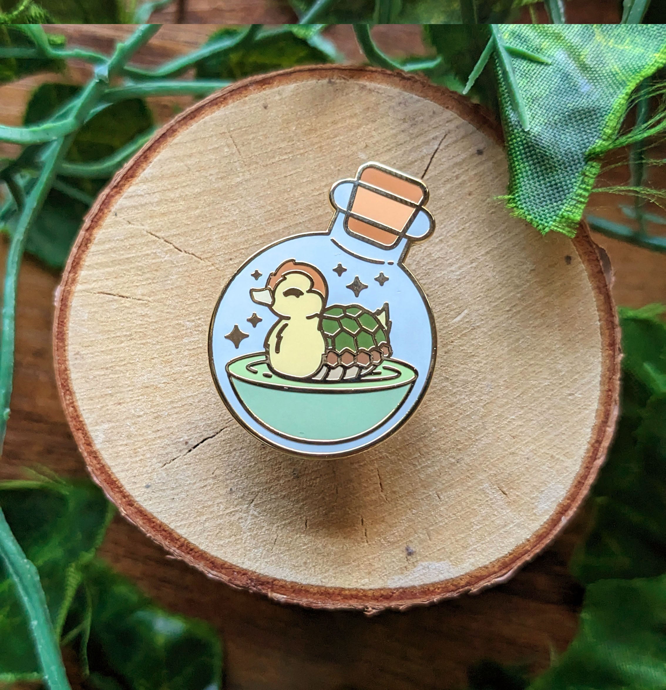 Turtle Duck Companion Spirit Enamel Pin - EXP Gained | ShopCo