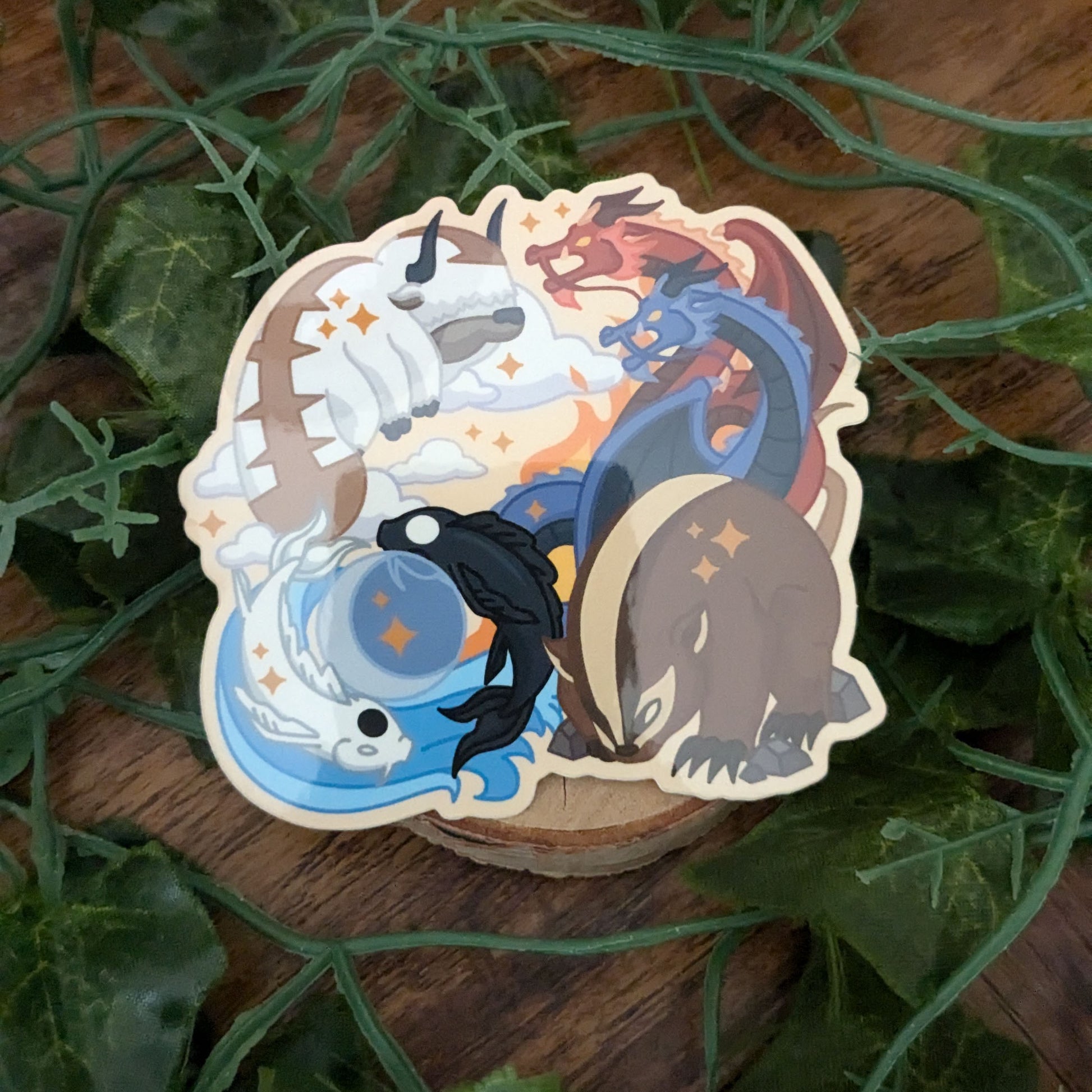 All Elemental Guardians Glossy Vinyl Sticker - EXP Gained | ShopCo