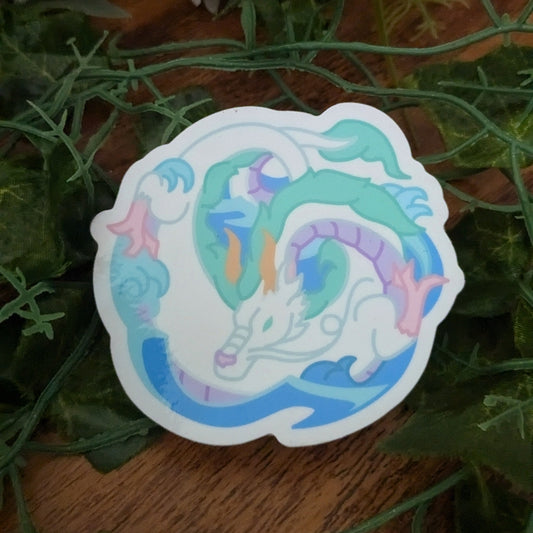 River Dragon Glossy Vinyl Sticker