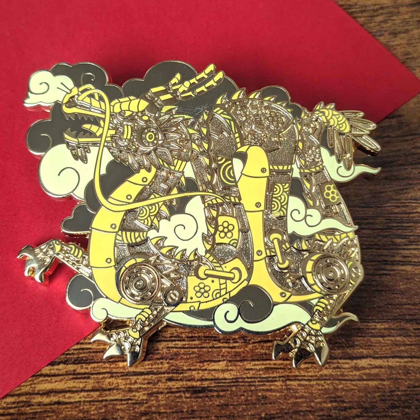 Big Mecha Chinese Dragon Enamel Pin