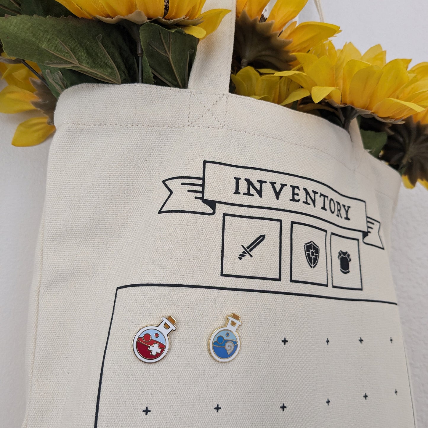 Inventory Pin Collection Display Canvas Tote Bag