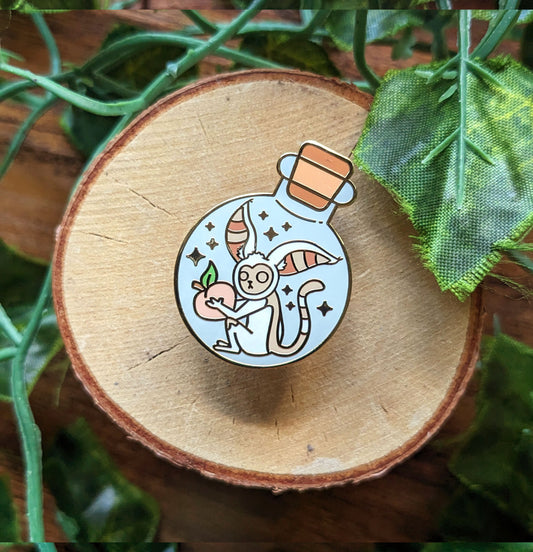 Peach Flying Lemur Companion Spirit Enamel Pin